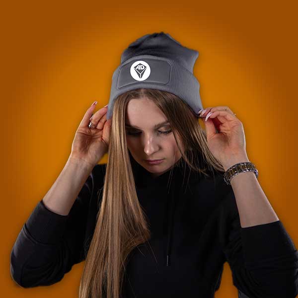 Airdice Mütze grau mit weißem Symbol